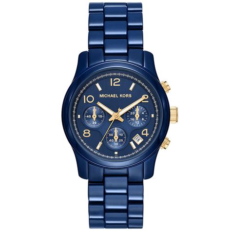 michael kors horloge dames blauw|Michael Kors pols horloge.